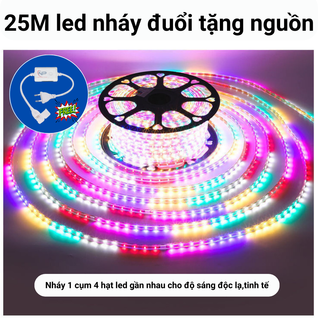 30Mdây đèn led nháy đuổiĐèn led trang trí 1 hàng chip led 2835 bọc plastic cao cấp chống nướctặng đầu nối nguồn 1m có 48 chiếc led đèn trang trí tết 2024cây đào cây quất cây mai cây cổ thụ cổng nhà..