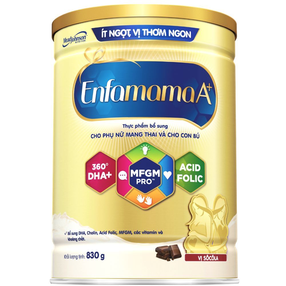 Sữa Bột Bầu Enfamama A+ với 360° Brain Plus - Vị Vanilla - 830g/400g