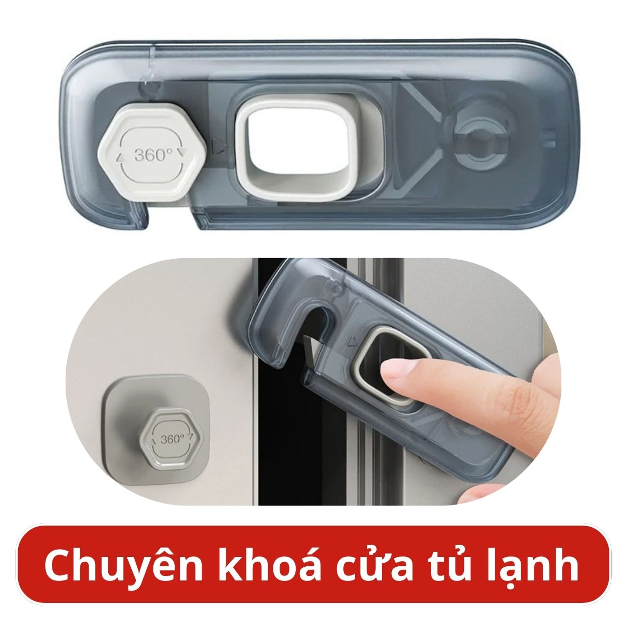 Khoá cài cửa tủ 360 chốt an toàn trẻ em dán keo không cần khoan chuyên khóa cửa tủ lạnh