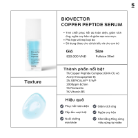 HOÀN TIỀN 15% - BIOVECTOR COPPER PEPTIDE - Tinh chất phục hồi da toàn diện giảm kích ứng ngừa oxy hóa và giảm sẹo sau mụn 10ml & 30ml