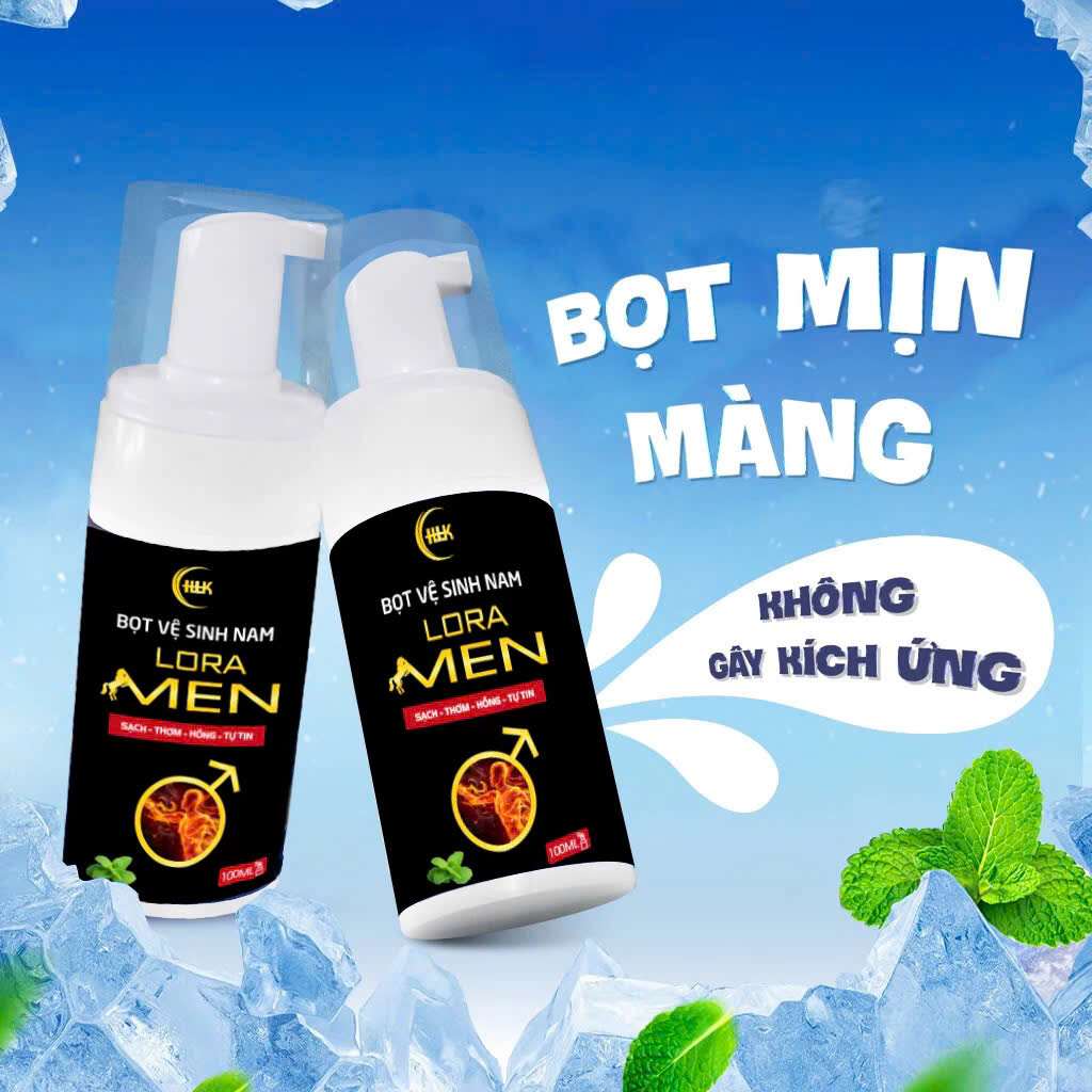 bọt vệ sinh nam giới loramen plus lưu hương thơm mát 100ml