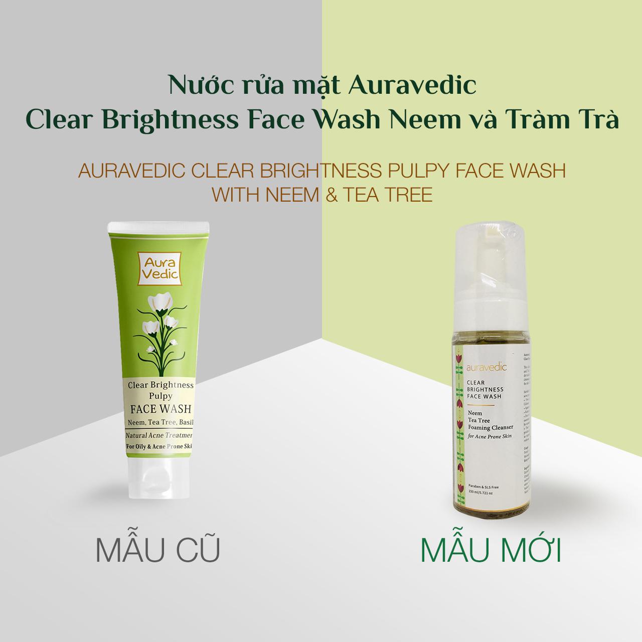 [Hcm]Nước Rửa Mặt Giảm Mụn Auravedic Neem Và Tràm Trà 150Ml