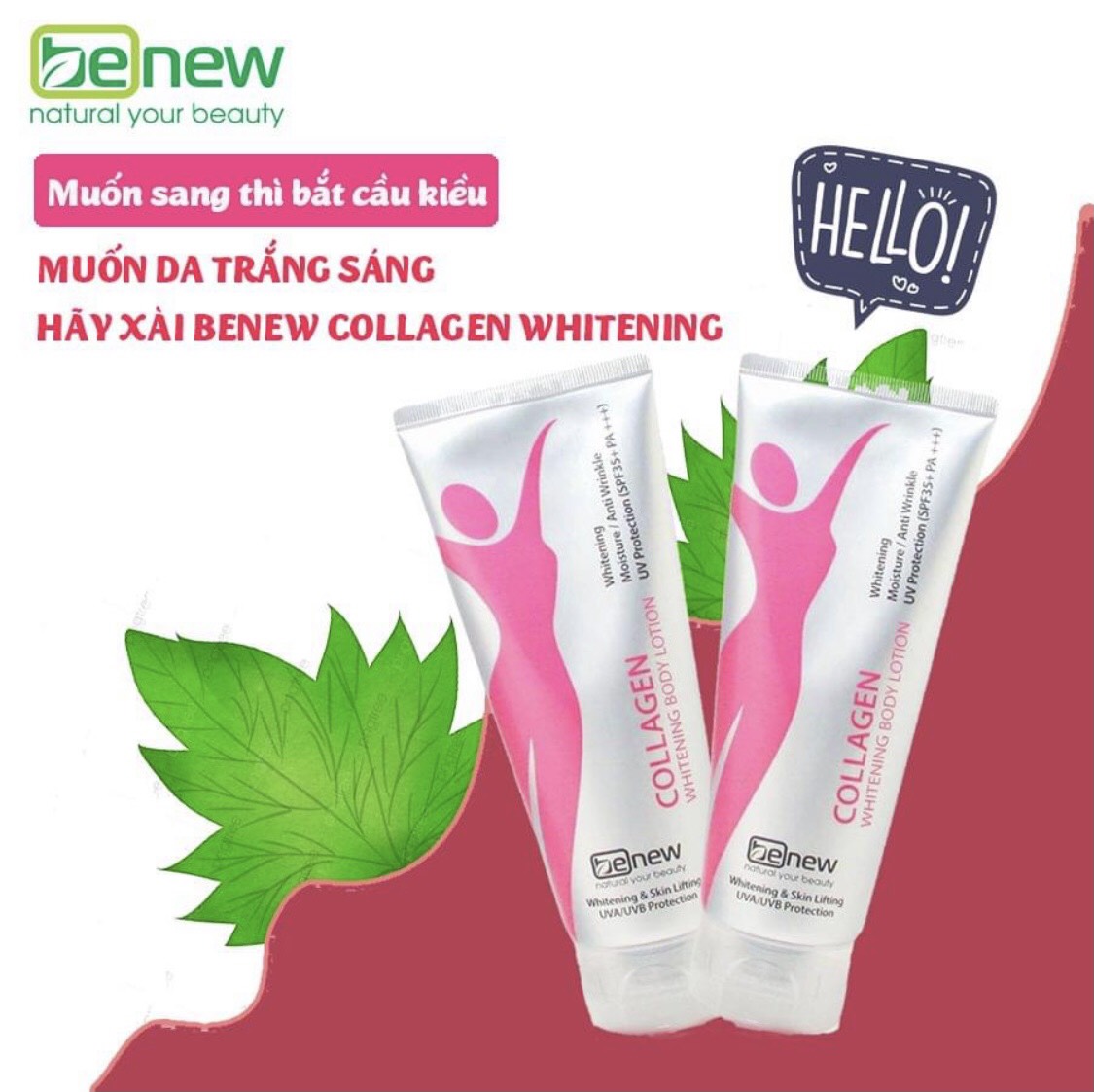 Kem Dưỡng Trắng Da Toàn Thân Collagen Benew 200Ml