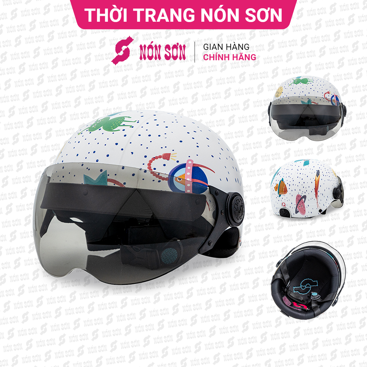 Mũ bảo hiểm trẻ em có kính NÓN SƠN chính hãng KE-TR089
