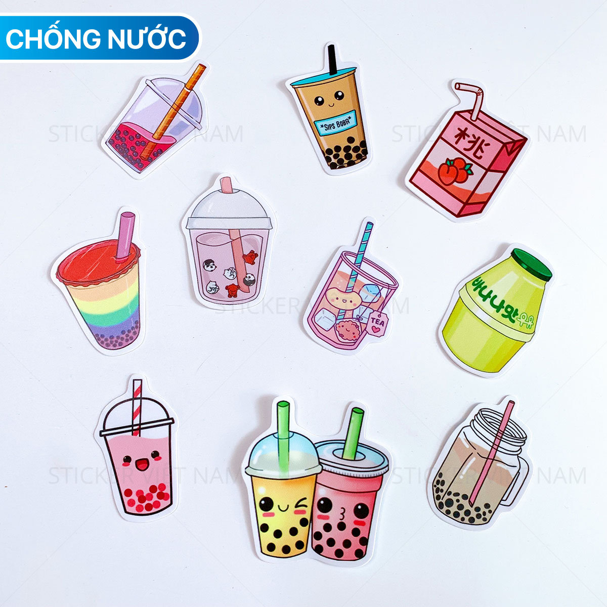 Trà Sữa Stickers - Đồ Uống Cute Tea Drink Coktail - hình dán chất ...