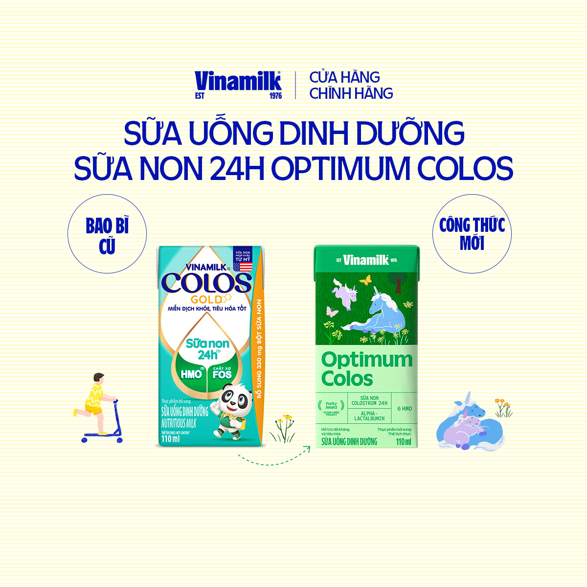 Thùng 48 hộp Sữa non Vinamilk Colos Gold 110ml -Sữa bột pha sẵn Miễn dịch khỏe Bé lớn nhanh - Sữa Uố