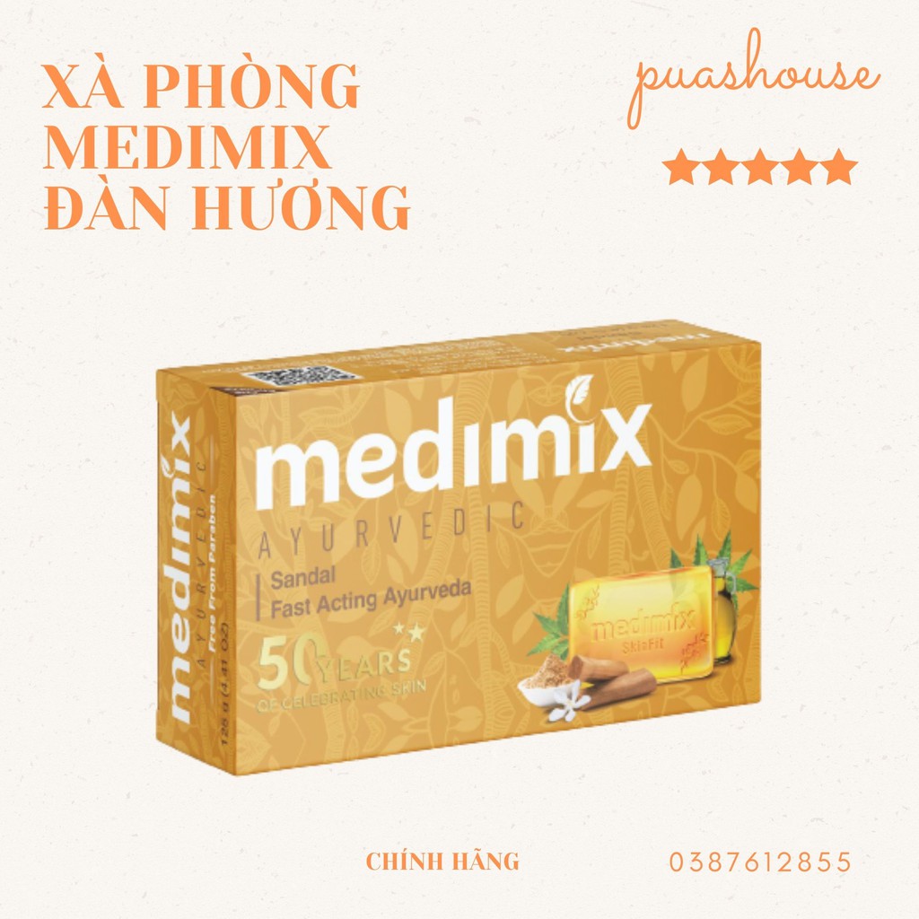 Xà Phòng Medimix Đàn Hương Dưỡng Trắng Mờ Thâm 125G