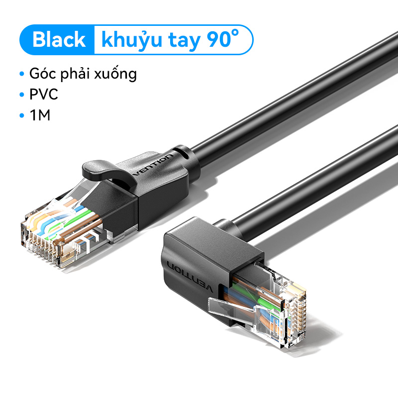 Vention Cat 6 UTP góc phải Ethernet Cáp Ethernet RJ45 cáp internet dây tốc độ cao cho máy tính để bà