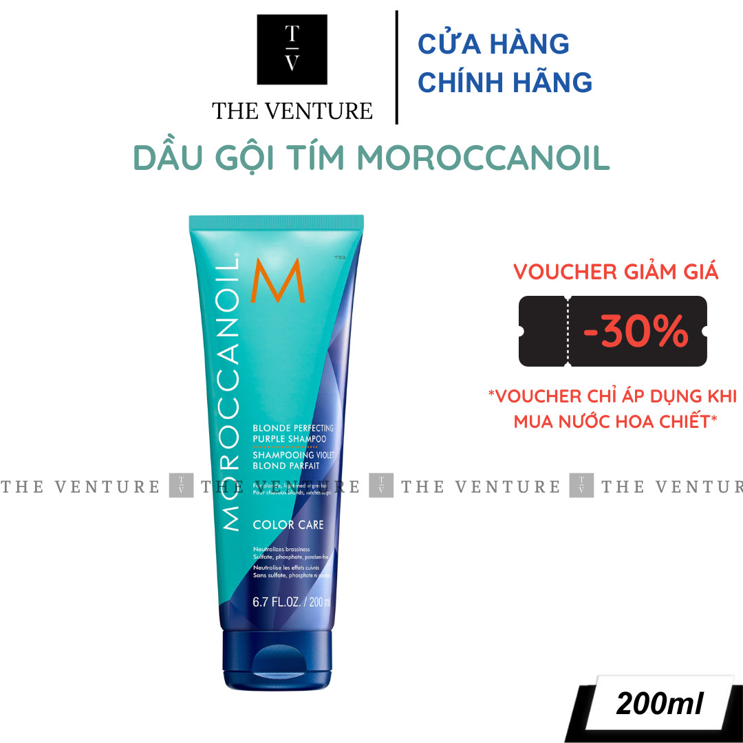 Bộ Dầu Gội & Xả Ánh Tím Khử Vàng Moroccanoil Blonde Perfecting Purple Shampoo - 200ml