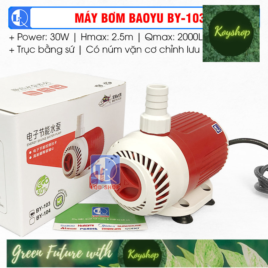 Máy bơm BY 103 BY 104 BY 105 BY 106 | Máy bơm hồ cá BAOYU | Trục sứ hoạt động yên tĩnh bền bỉ