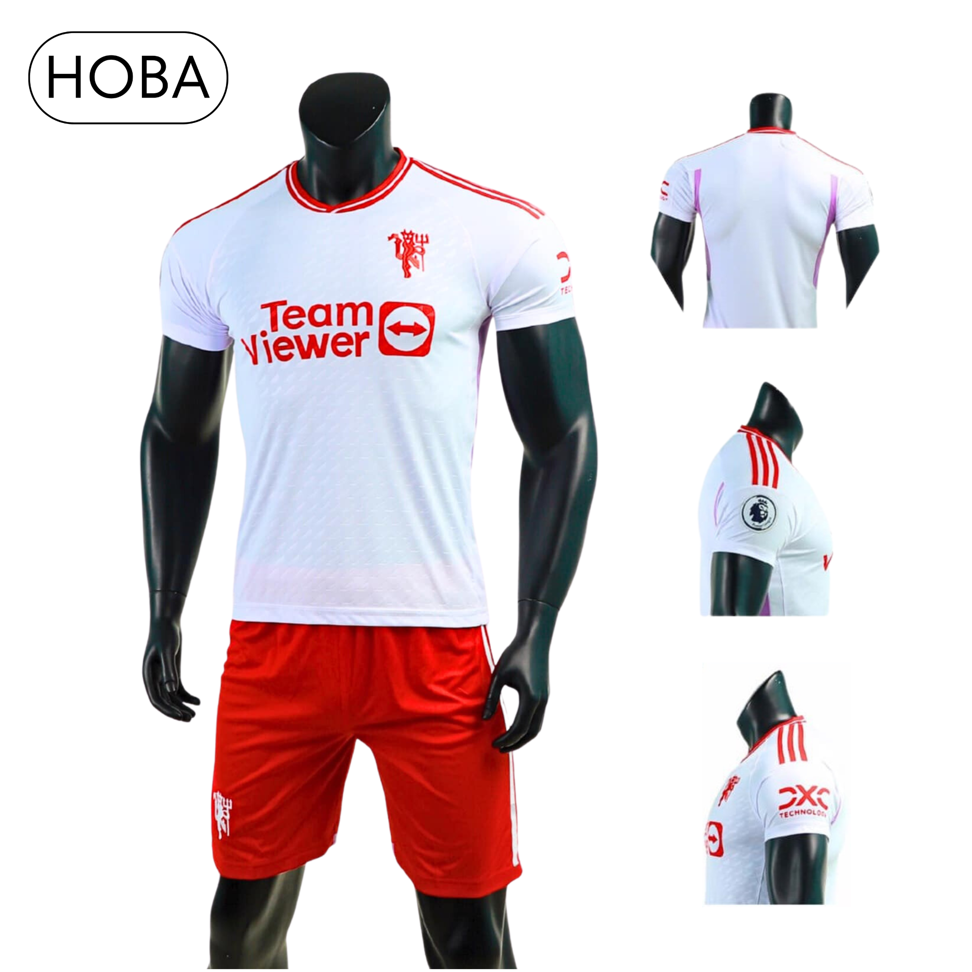 Bộ quần áo bóng đá đồ đá banh CLB Man United MU trắng đỏ