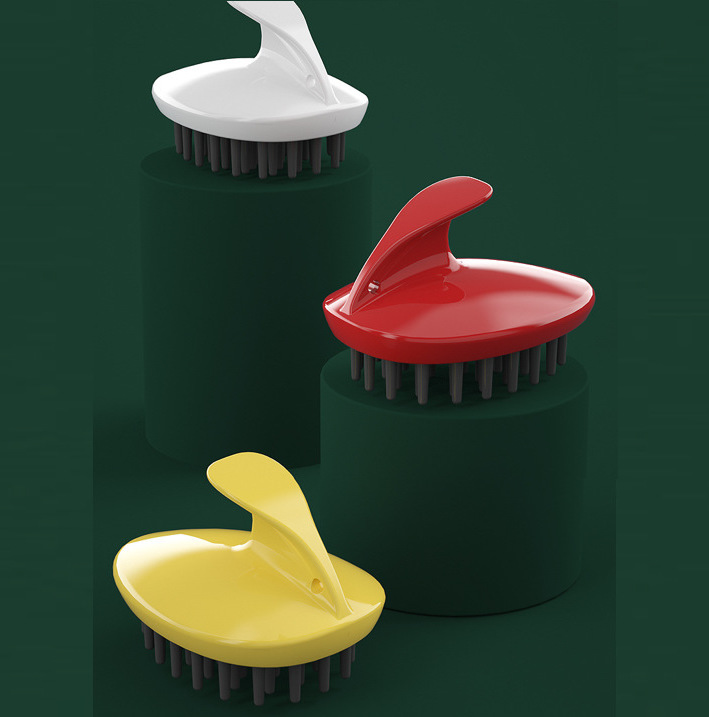 Lược Gội Đầu Silicon Massage Đầu Gai Mềm Cứng Lược Tròn Gỡ Rối Tóc Spa Nữ Dụng Cụ Gội Đầu Tẩy Tế Bào Chết Chăm Sóc Tóc