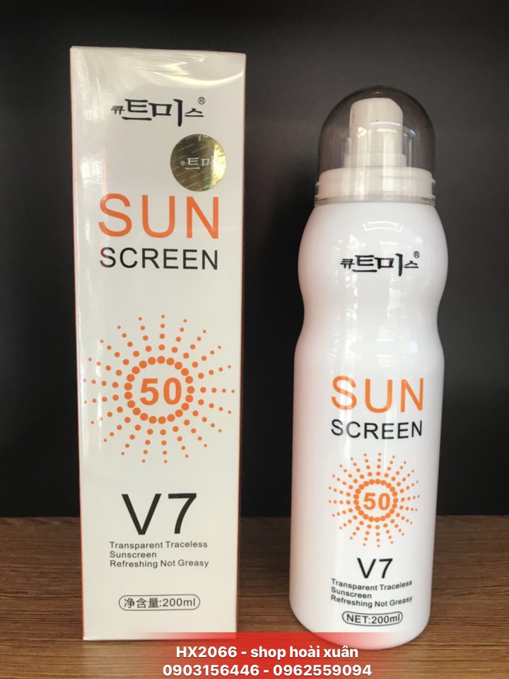 [Hcm]Kem Chống Nắng V7 Làm Trắng Da Không Thấm Nước Sun Screen Sunblock - Xịt Chống Nắng Toàn Thân - Hx2066