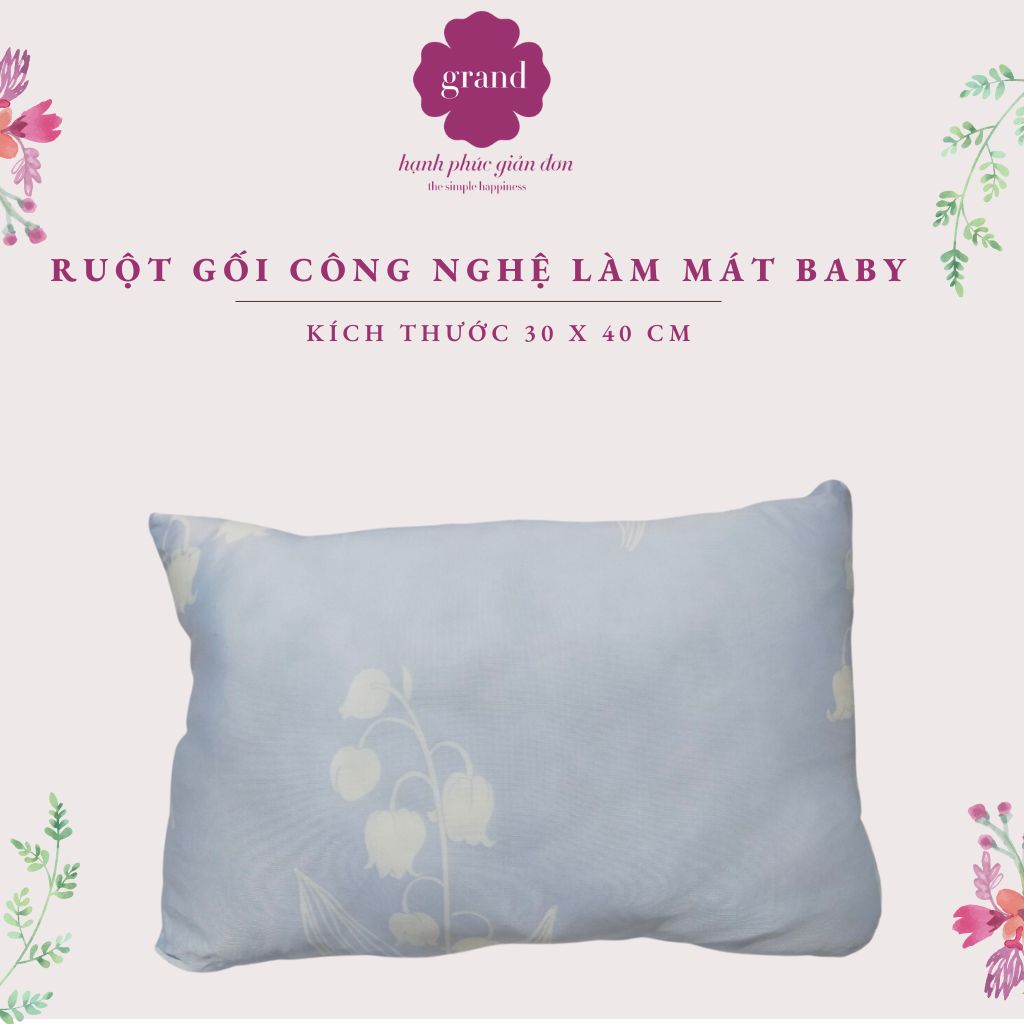 Ruột gối đơn Công nghệ làm mát baby- bông microfiber vỏ bọc vải công nghệ làm mát kích thước 30 x 50