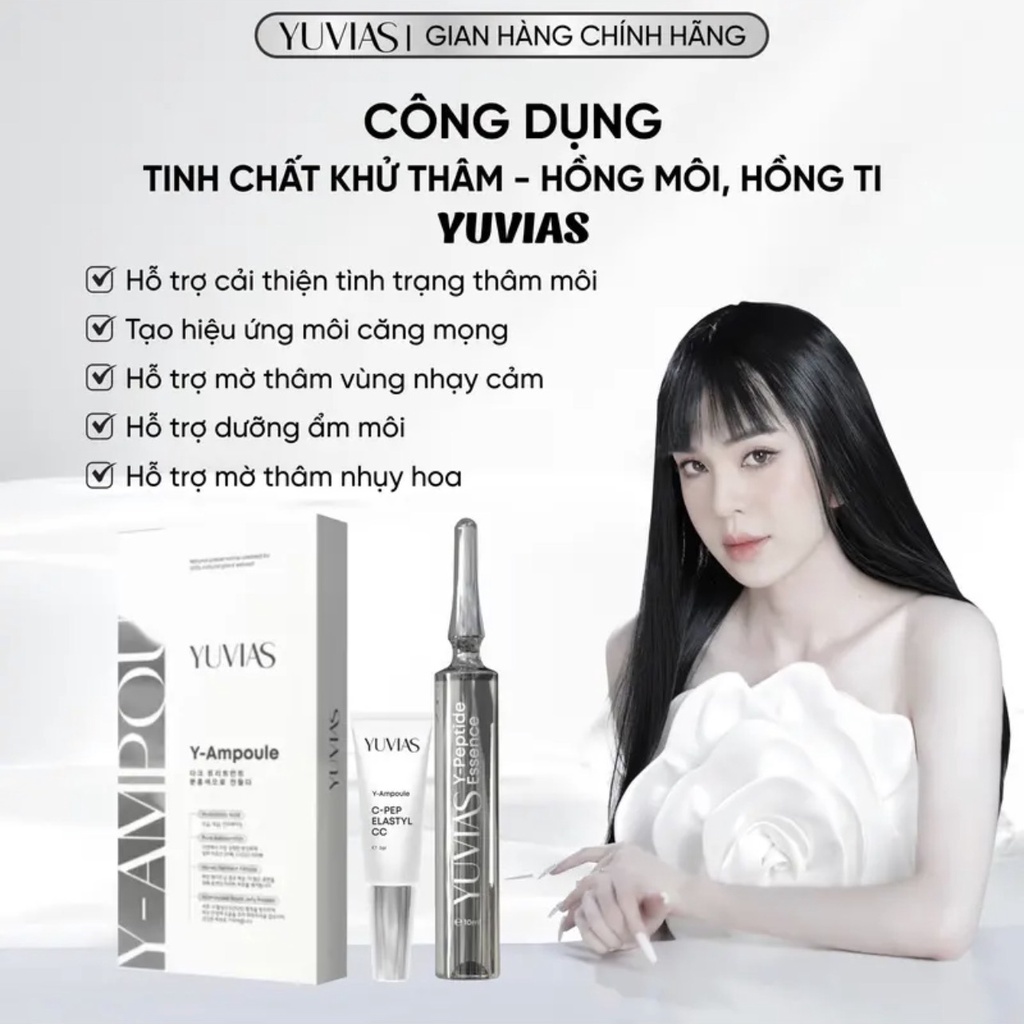 Kem Dưỡng Hồng Môi YUVIAS Hồng Ti Mờ Thâm Rãnh môi 10ml - Tặng Son Dưỡng 5ml [ CHÍNH HÃNG ]