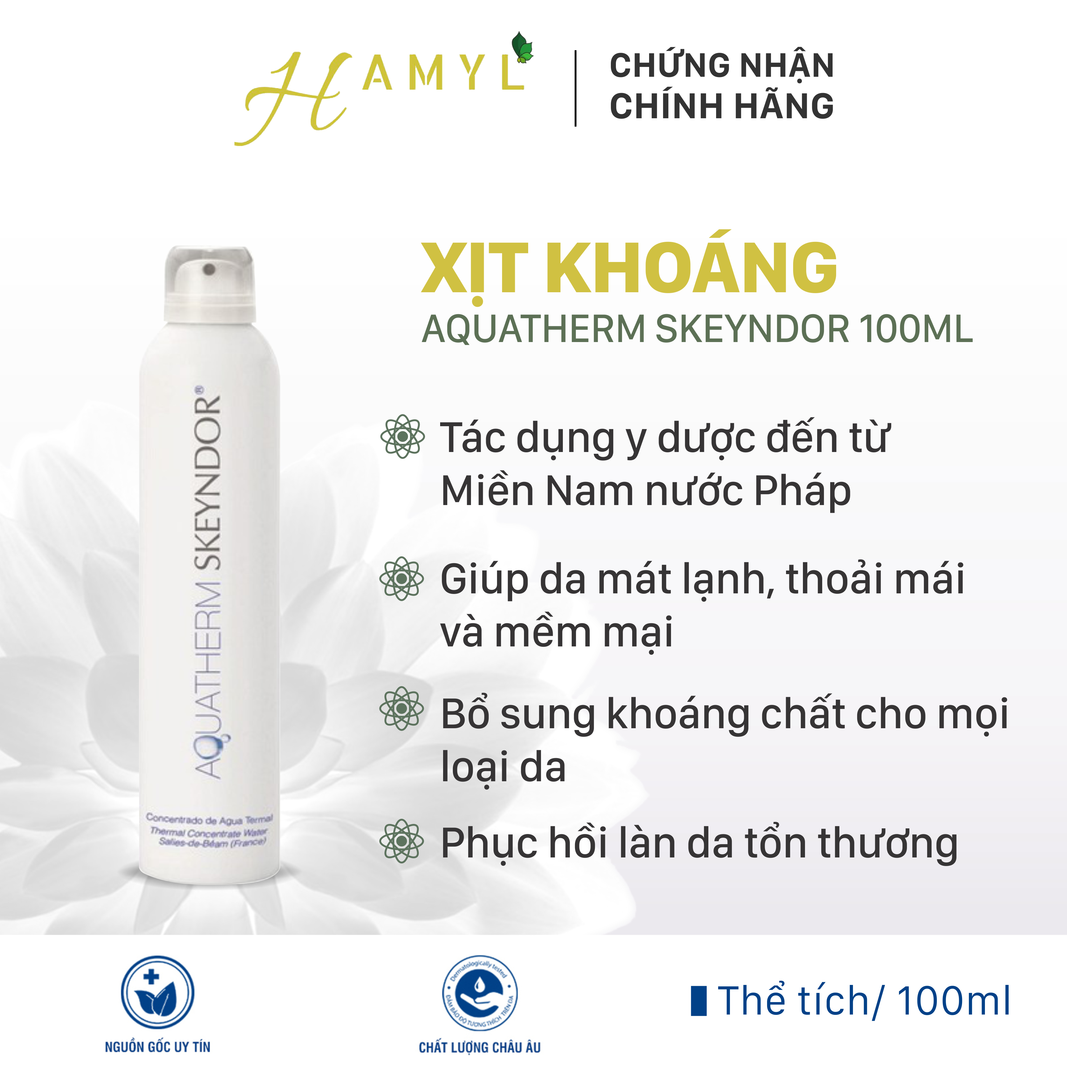 Skeyndor Aquatherm Xịt Khoáng Magie Nước Suối Nóng Thermal Concentrate Water 100Ml