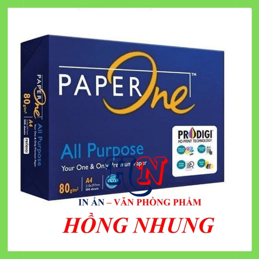 [ Hàng Giấy Thùng] Giấy In Paper One Khổ A4 Định Lượng 80 Gsm Số Lượng 500 Tờ Giúp Bạn In Ấn Không Bị Kẹt Giấy