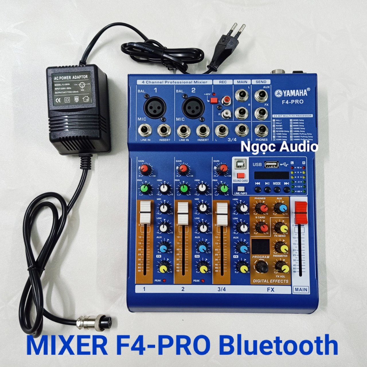 Bàn trộn Mixer Yamaha F4 Pro - Tích hợp vang số 16 chế độ vang - Tích hợp soundcard livestreamfreesh
