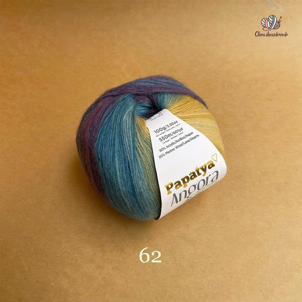 Len loang Angora Batik - Papatya 100g - 550m dùng để đan móc