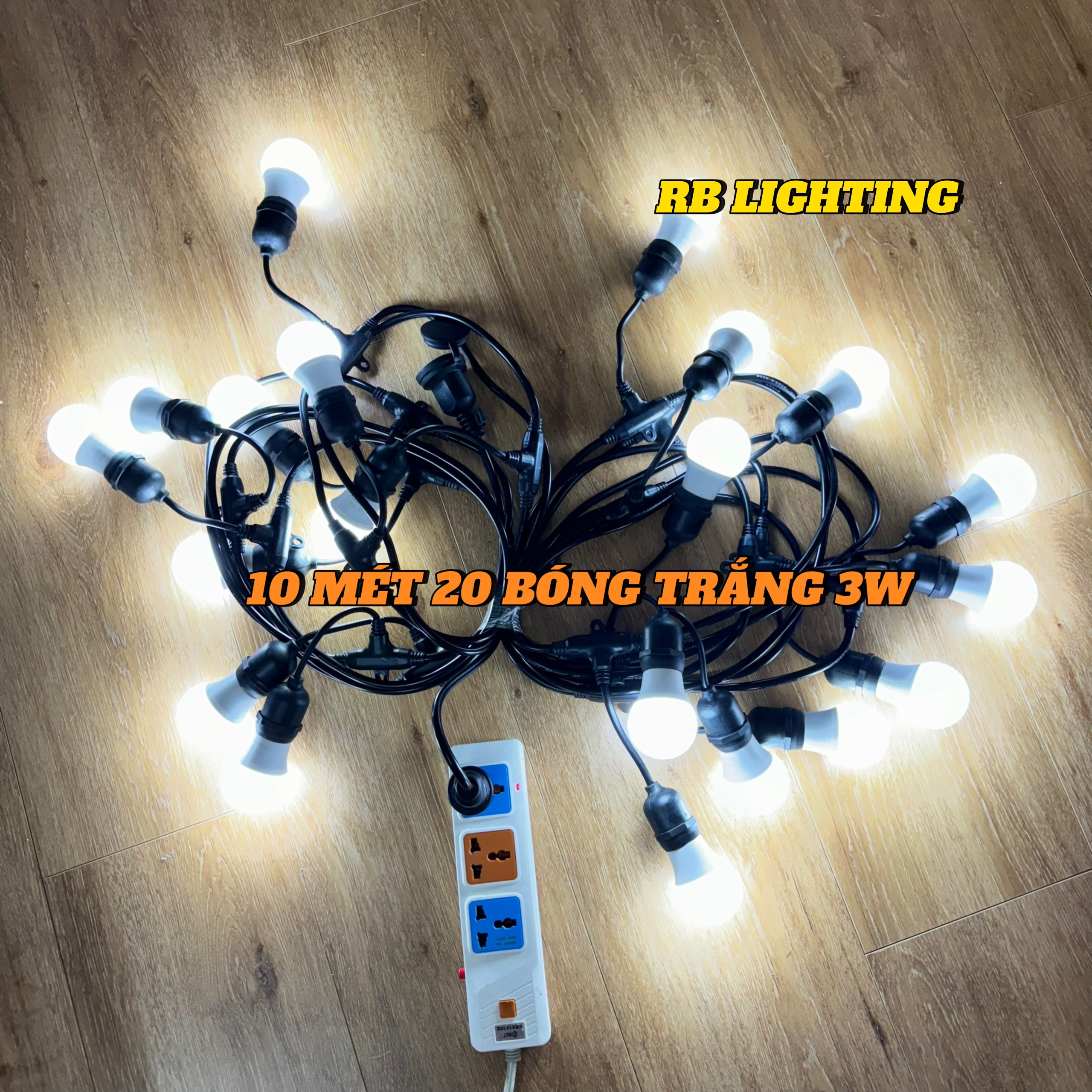 Dây đèn ngoài trời kèm bóng kín nước 3w 5 mét 10 mét