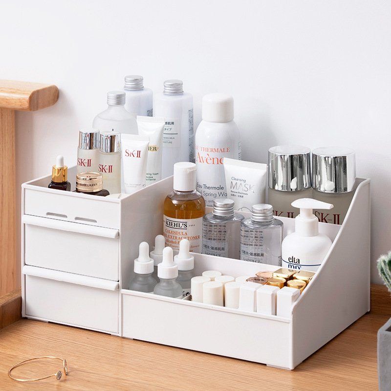 Kệ Đựng Mỹ Phẩm Kệ Để Đồ Trang Điểm Mini 3 Tầng 2 ngăn kéo - Kệ đựng Đồ Đa Năng Nhiều Ô Tiện Ích Có 