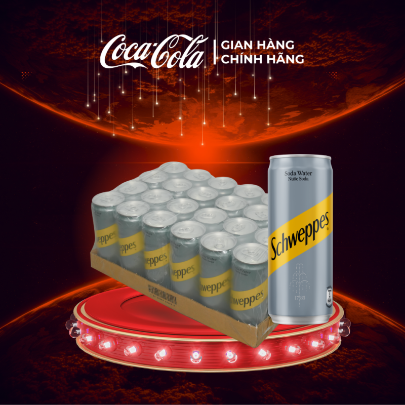 Lốc 24 Lon Nước giải khát Schweppes Nước Soda 320ml/Lon Sale 10.10 Coca-Cola Chính Hãng_LD