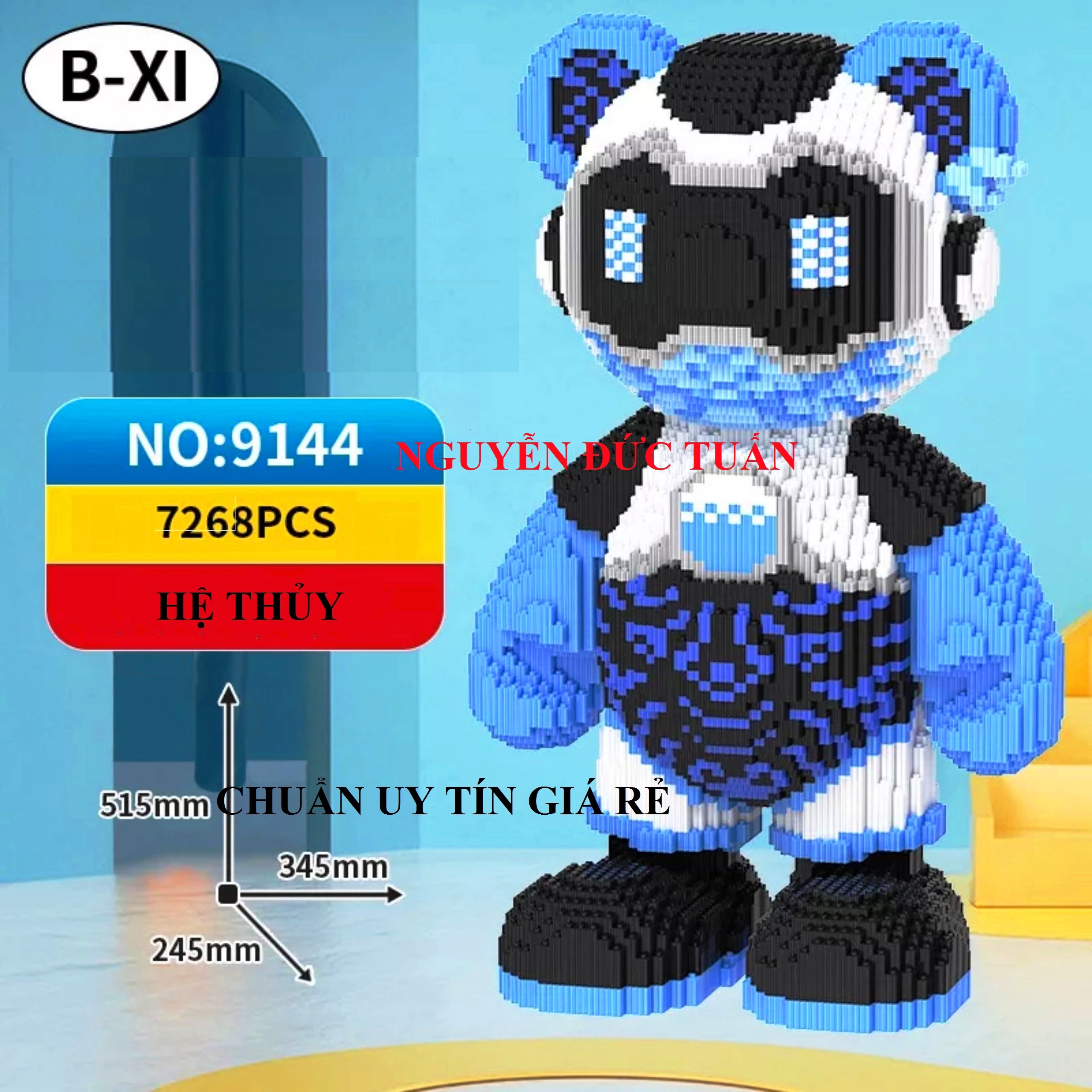 xếp hình lego bearbrick gấu ngũ hành hàng chuẩn B-XI cỡ lớn size to 52cm đồ chơi xếp hình nano 3d cho bé chuẩn mẫu tặng búa