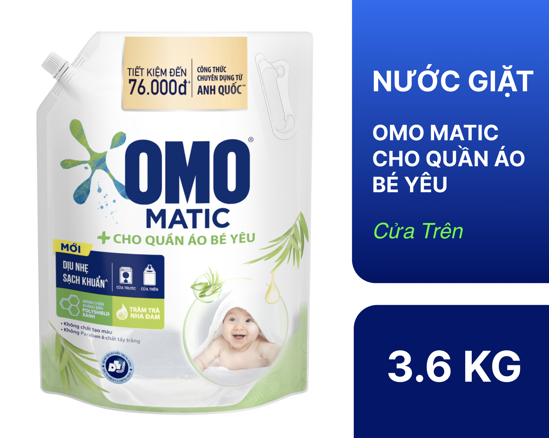 Nước Giặt OMO Quần Áo Cho Bé Yêu 3.6kg