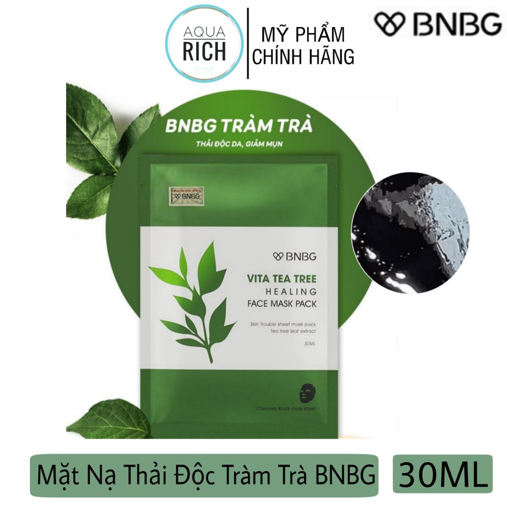 Mặt Nạ Bnbg Tràm Trà Vita Tea Tree Healing Face Mask Pack Giảm Mụn Thâm Sẹo Thải Độc Da [Sản Phẩm Chính Hãng Có Hóa]