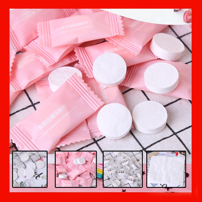 Mặt Nạ Giấy Nén Hình Viên Kẹo Cấp Ẩm Thải Độc Tiện Lợi Khi Đi Du Lịch Mypham1K.01