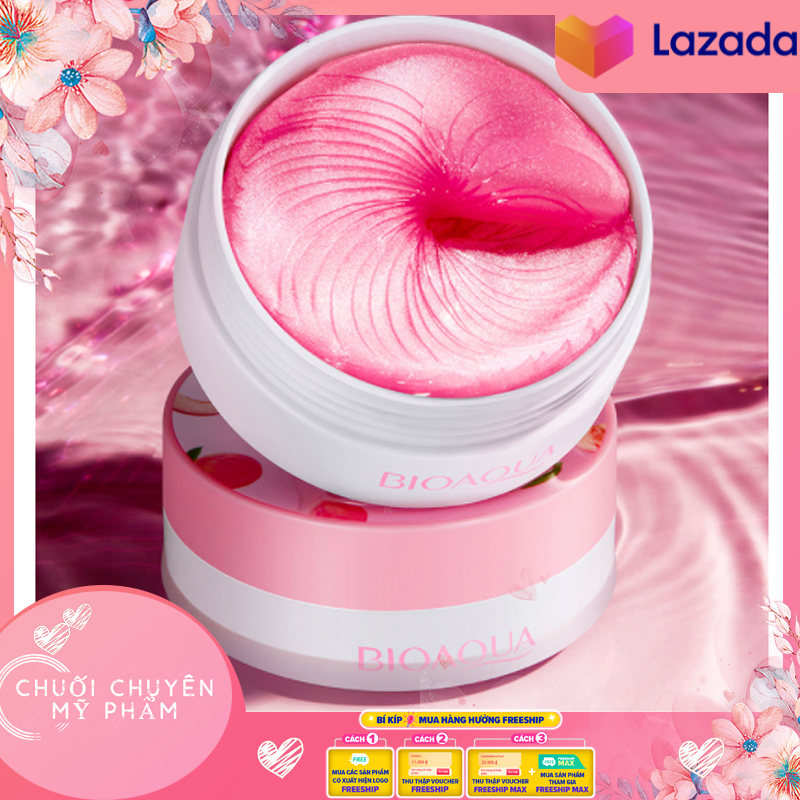 Set 60 Mặt Nạ Mắt Bioaqua Chiết Xuất Đào Dưỡng Ẩm Làm Mịn Và Săn Chắc Da Giảm Quầng Thâm Bọng Mắt | [ HỘP 60 MIẾNG ] Mặt nạ mắt trái đào dưỡng ẩm