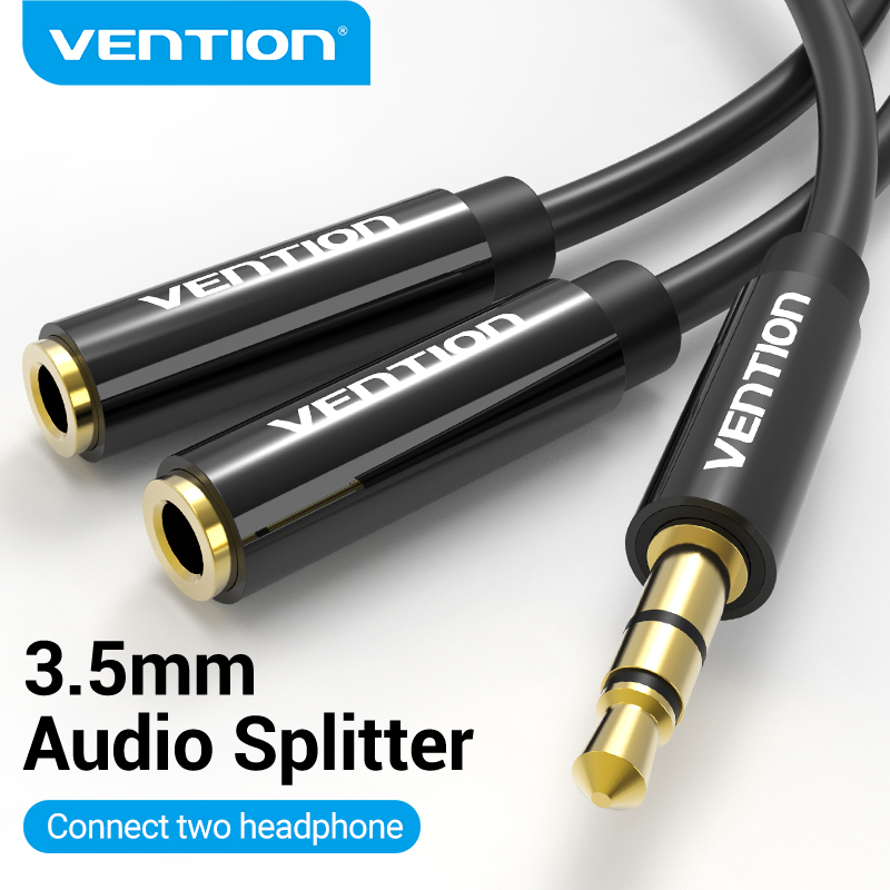 Vention Bô chia âm thanh dây kết nối âm thanh Audio Splitter Jack 3.5mm to Earphone Extension Cable 