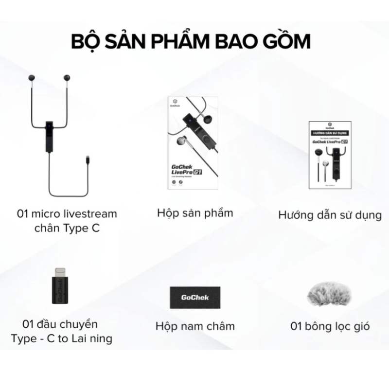 GoChek LivePro G1 - Micro Hát Livestream Tích Hợp Đa Chức Năng Kết Nối Đa Thiết Bị
