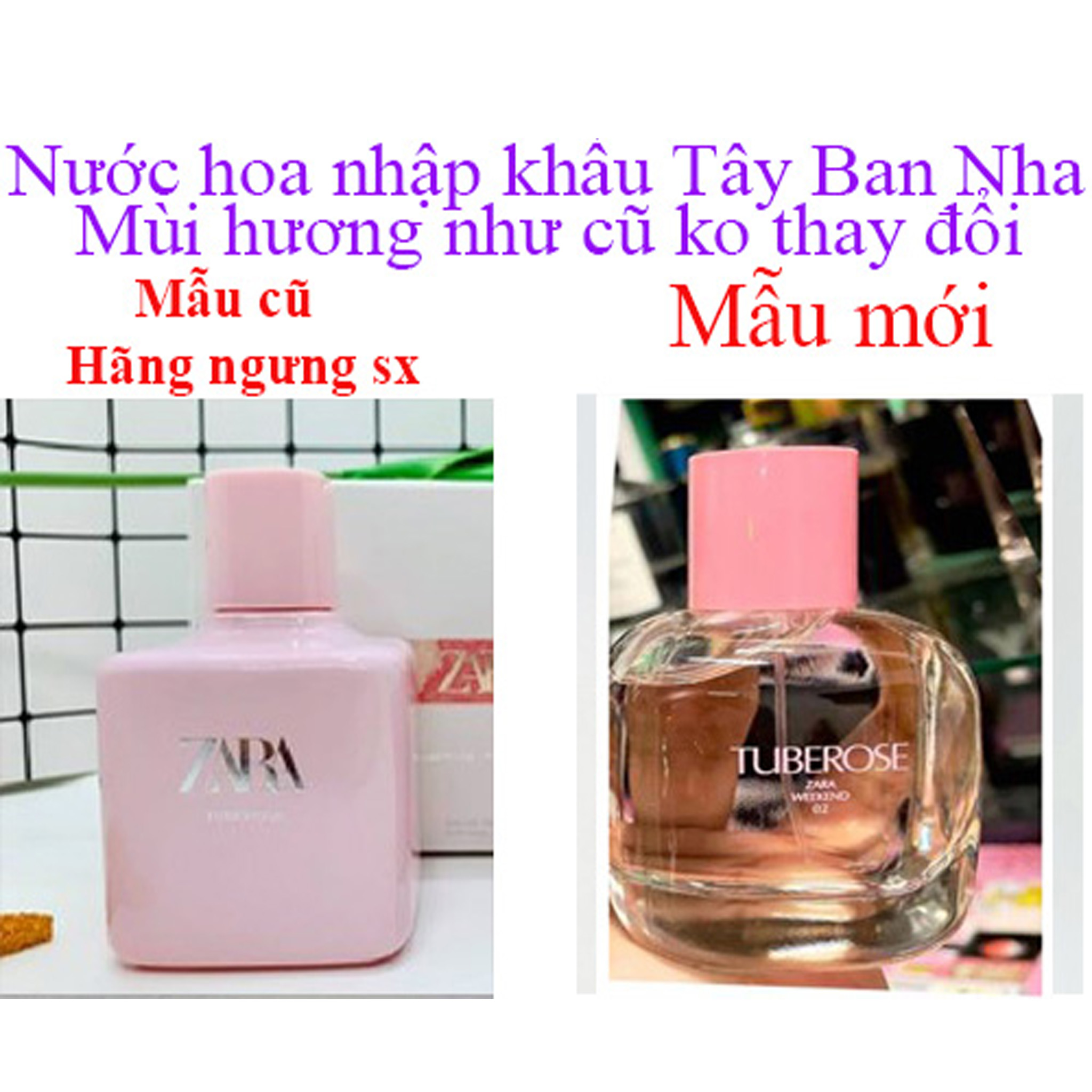 Nước hoa nữ ZARA WONDER ROSE 90 ML / 3.38 OZ + TUBEROSE 90 ML / 3.38 OZ  - N15