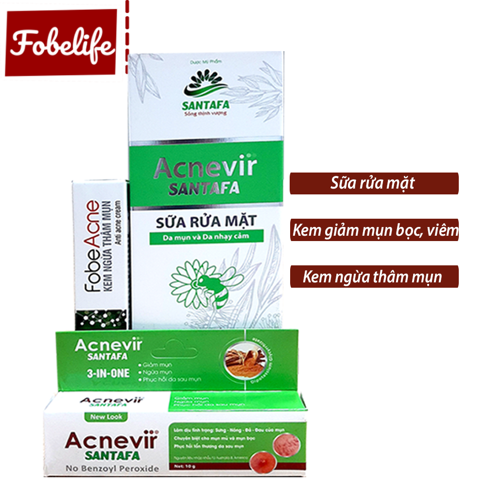 Combo Sữa Rửa Mặt - Kem Mụn Mủ Sưng Mụn Bọc Đỏ - Kem Ngừa Thâm Sẹo Do Mụn - Đạt Chuẩn Gmp