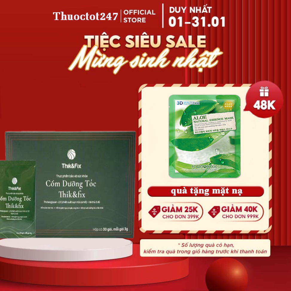 Cốm dưỡng tóc THIK&FIX - Hỗ trợ bổ huyết hỗ trợ làm đen tóc hỗ trợ nuôi dưỡng tóc chắc khỏe