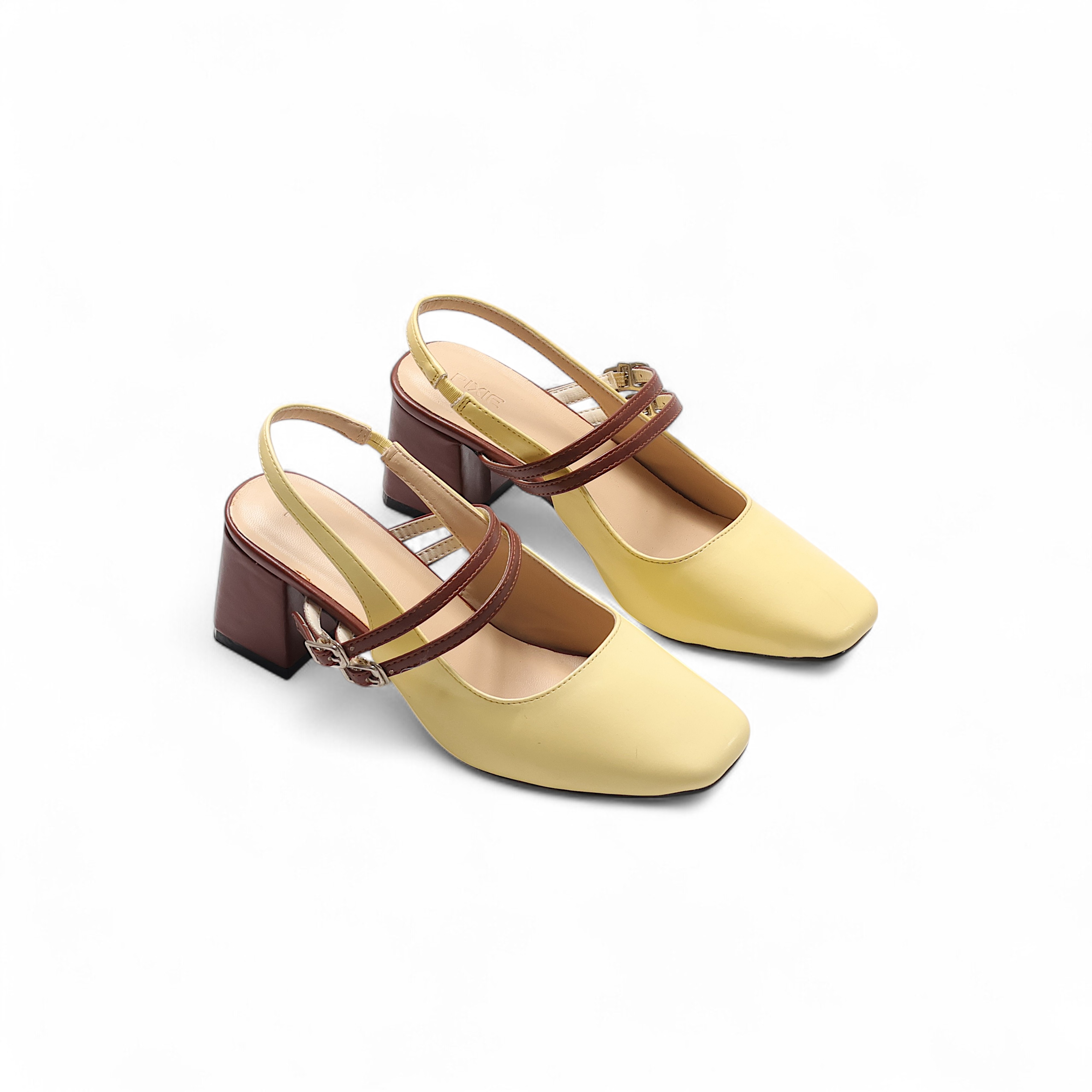 Giày Sục Cao Gót 5cm Quai Ngang Phối Khoá Pixie H309