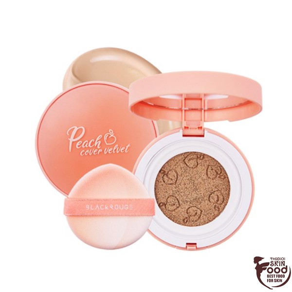 Phấn Nước Dưỡng Ẩm Che Phủ Tốt Black Rouge Peach Cover Velvet Cushion Spf50+/Pa++++ 14G