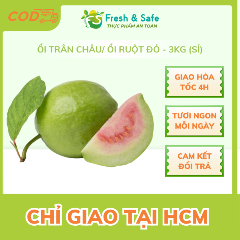 Ổi trân châu/Ổi ruột đỏ - 3kg (sỉ)
