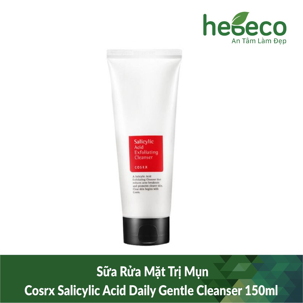 Sữa rửa mặt mụn cosrx salicylic acid daily gentle cleanser 150ml - hàn quốc cam kết hàng đúng mô tả chất lượng đảm bảo an toàn đến sức khỏe người sử dụng