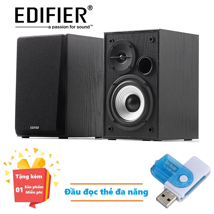 ( Quà tặng Đầu đọc thẻ nhớ xoay 360 độ ) Loa máy tính 2.0 Edifier R980T - Bookshelf Speakers Edifier
