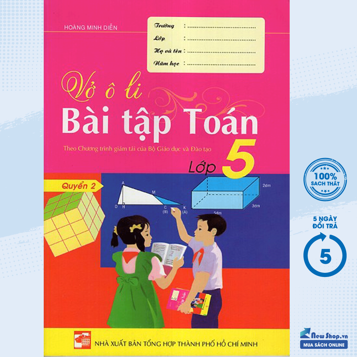 Sách Tham Khảo - Vở Ô Li Bài Tập Toán Lớp 5 - Quyển 2 - (HA) - Newshop