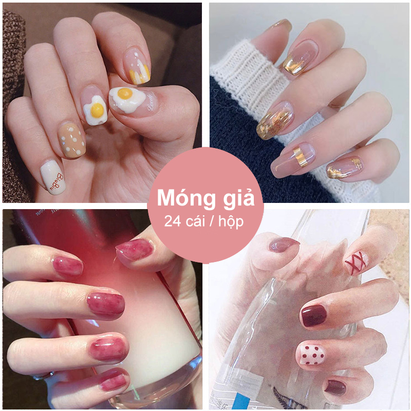 [Hcm]Anyar - Hộp 24 Móng Tay Giả （Chứa Keo）Năm Phong Cách Chọn Móng Tay Giả， Nail Giả Móng Giả A8 ( Sản Phẩm Đã Có Sẳn Keo )