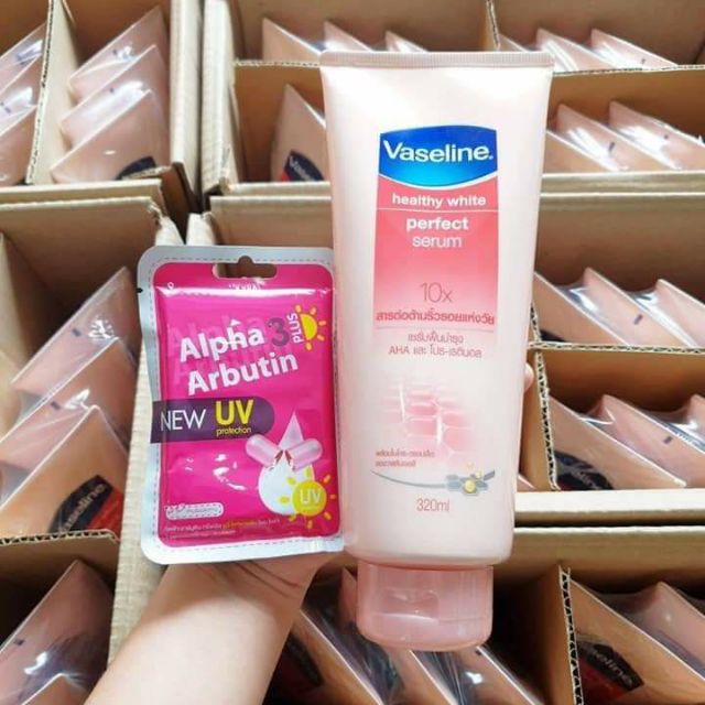 Combo Vaseline 10X+ 1 Vỉ 10 Viên Khích Trắng Arbutin