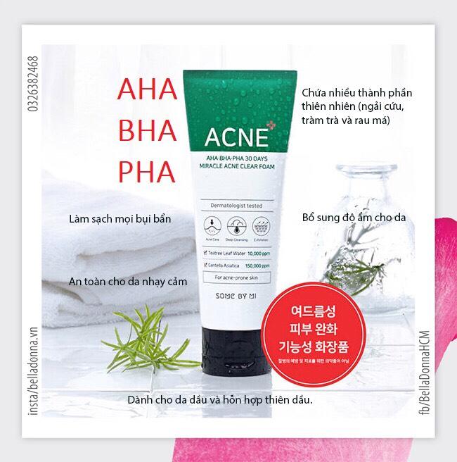 [Hcm]Sữa Rửa Mặt Dành Cho Da Dầu Some By Mi Aha - Bha - Pha 30 Days Miracel Acne Clear Foam 100Ml