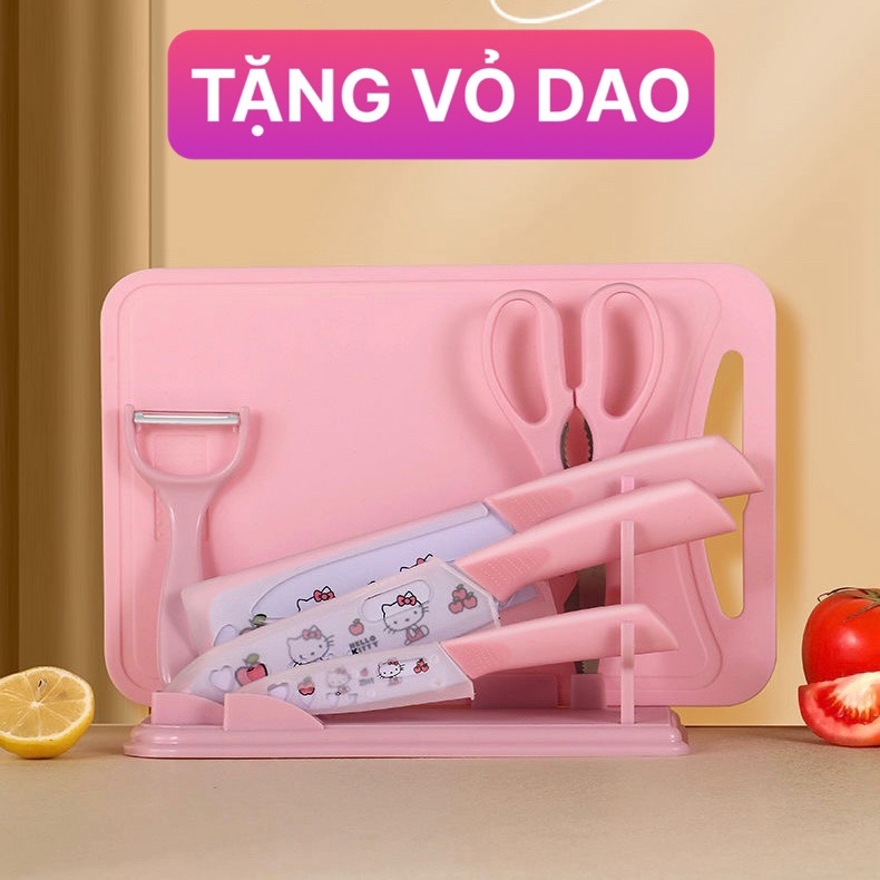 Bộ dao thớt nhà bếp 7 món - dao ăn dặm cho bé dao nhà bếp chuyên nghiệp dao chống gỉ chống dính bộ d