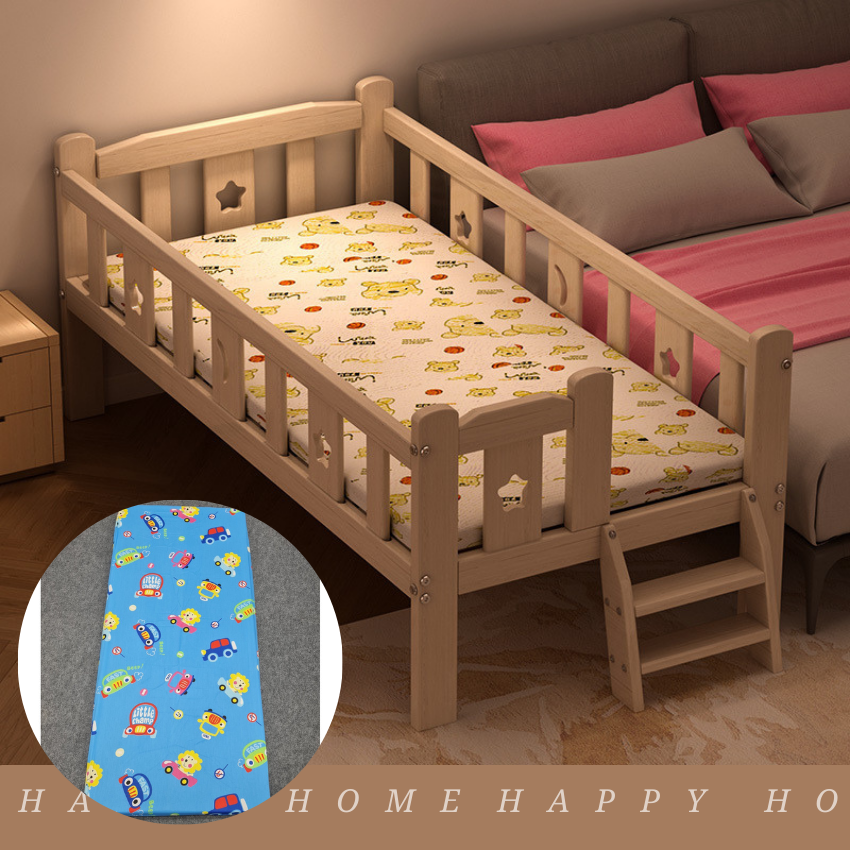 Giường cũi cho bé quây 3 và 4 mặt ghép cạnh giường bố mẹ Giường cho bé nhiều kích thước Giường trẻ em gỗ thông chịu lực tốt an toàn cho sức khỏe bé thiết kế thông minh baby bed baby crib. - HAPPU HOME
