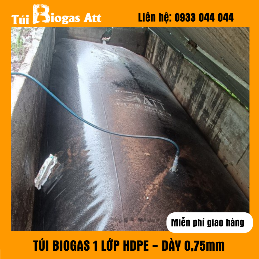 Tặng bình lọc khí 1kg - Túi Biogas HDPE 15 khối 2mx15m - Giải pháp xử lý chất thải chăn nuôi siêu ti