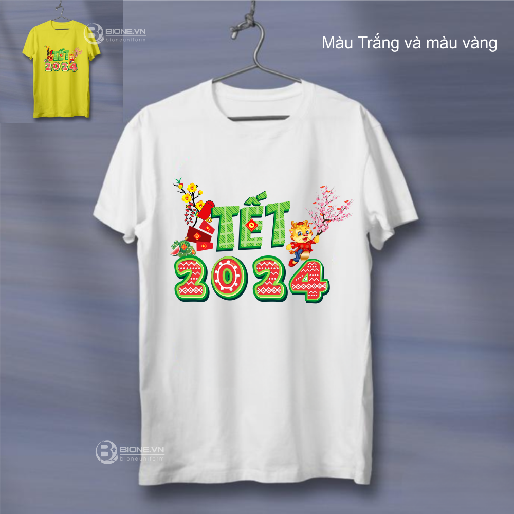 Áo Phông nam nữ tết 2024  mẫu đẹp - thun cotton mềm mại