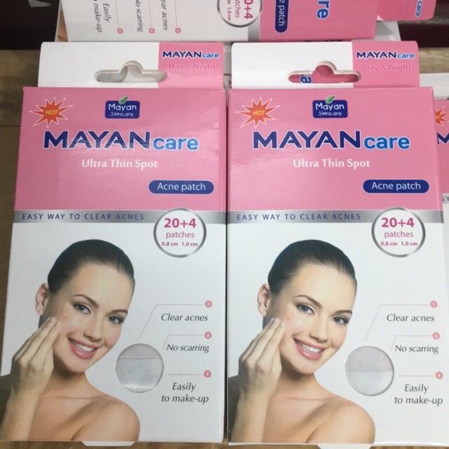 Miếng dán mụn Mayan hộp 20 miếng tặng thêm 4 miếng giá không đổi